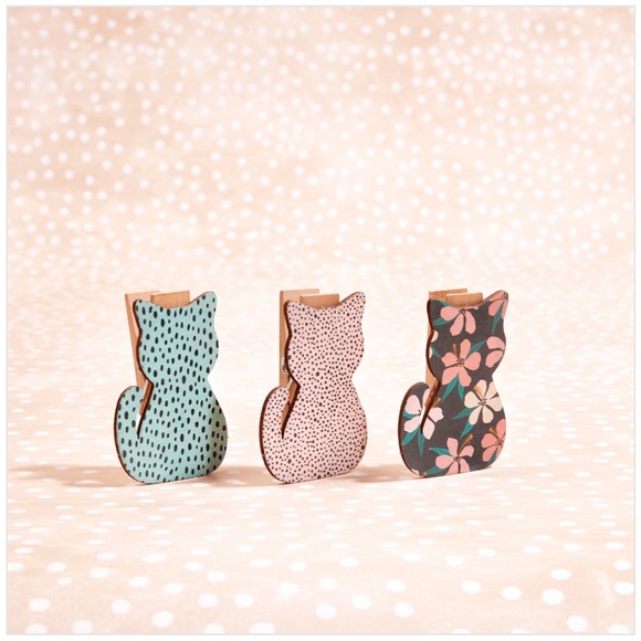 Cat Lady Box Wooden Cat Clips NIP - Picture 2 of 3